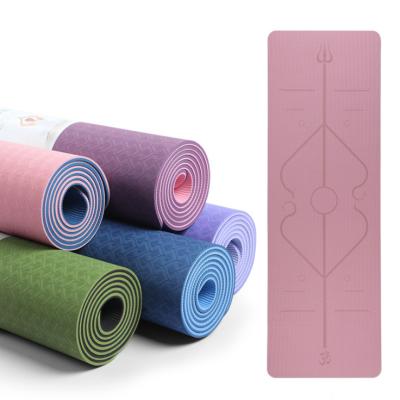 China Tape Non Slip Yoga Mat Tape Esterilla Eco Friendly Custom Yoga 6mm Yoga Mat For Amazon for sale