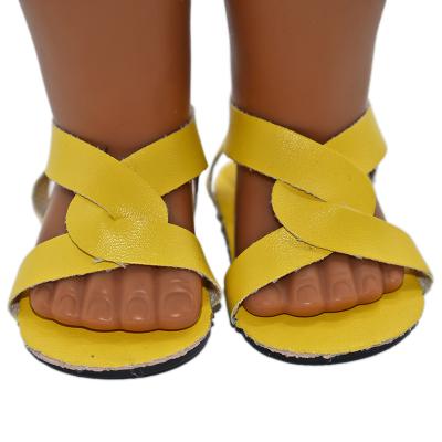 China stuffed & Yellow Plush Toy Doll Sandals Fits 16 Inch Dolls 18 Inch American Girl Dolls for sale