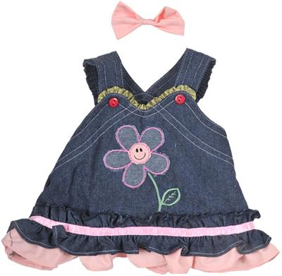 China Free Customized Plush Toy Clothes Teddy Accessories Denim Dress Teddy Bear Clothes Fits 14