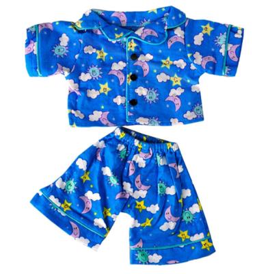 China Plush Toy Clothes Factory Wholesale Blue Pj's Teddy Bear Clothes Outfit Fits Most 14