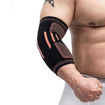 China Breathable Wholesale Adjustable Elbow Brace Protector Arm Elastic Compression Sleeve for sale