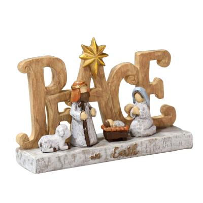 China Hand Painted Holy Family Statue of Europe and American Religious Culture Father and Mother of Christ Baby Peace Jesus Gift Decorations for sale