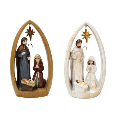 China Hand-painted holy family statue of Europe and American culture religious crafts of Christ baby Jesus desktop gift decorations for sale