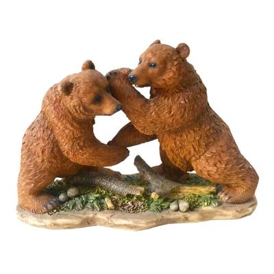 China Resin Simulated Bear Artificial Bear Painting Crafts Europe and American Decoration Animal Gifts Desktop Statue Hand Crafts Two for sale