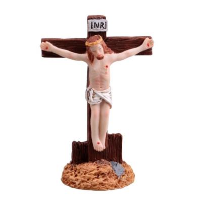 China Catholic Easter Jesus Statue Painting Gifts Jesus Portrait Home Decoration Resin Europe and American Religious Hand Suffering Cross Trades for sale