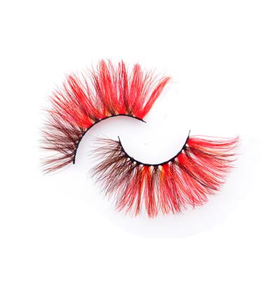 China Best Quality 3D 25MM Christmas Handmade Lashes Mink Colorful False Eyelashes Halloween Long Natural Style Fashion New Best for sale