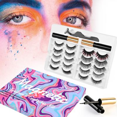 China 3D Makeup Natural Long Magnetic Eyeliner Liquid Set With Magnet Lash False Eyelashes Eyeliner Tweezers for sale