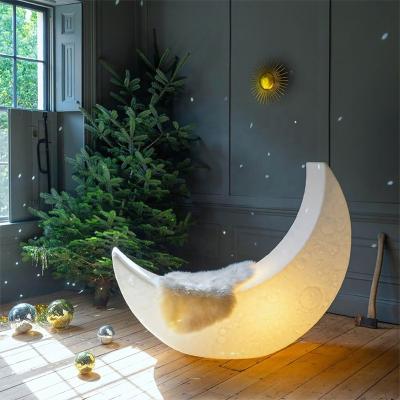 China Suitable 2022 new Nordic personal home decorative floor 3d print moon lamp decoration or commercial decoration led lunar floor moon lamp for ins living room for sale