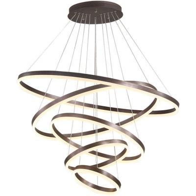 China Any Size Can Choose And Combine Nordic New Design LED Round Chandelier Hanging Circle Modern Led Pendant Light for sale