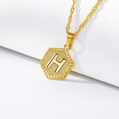 China Punk Customize Hot Selling Gold Plated Initial Charm Name Necklace Pendant Jewelry for sale