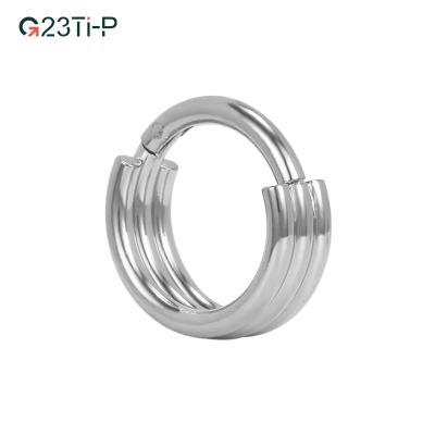 China FASHION G23 Titanium Hinged Segment Nose Ring Clip Septum Ring As Earring 16g Hinged Segment Ring for sale