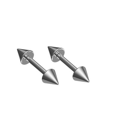 China Cute Barbell FASHION Titanium Straight Shape G23 Cone Nose Stud Rings Ear Bone Studs Eyebrow Piercing Jewelry for sale