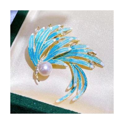 China PEARL Classic Enamel S925 Pearl Vintage Phoenix Soft Exquisite Imitation Natural Freshwater Brooch for sale