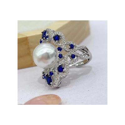 China Simple and natural design new personality TRENDY classic retro style jewelry Sterling Silver 925 fashion pearl rings for sale