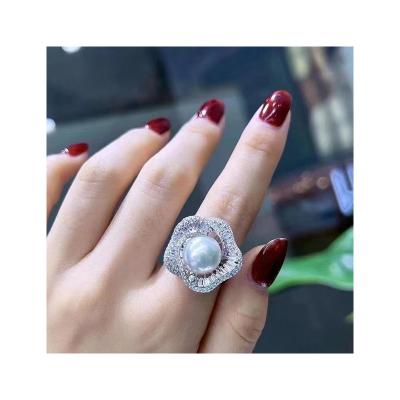 China FASHIONABLE High Quality Hot Selling Natural Freshwater Pearl 925 Sterling Silver Vintage Elegant Style Ring for sale