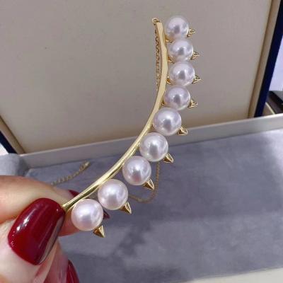 China FASHIONABLE Little T Family Devil The Same Style Multi Natural Silver Sawtooth Pearl Necklace 925 Freshwater Pearl Pendant Necklace For Women for sale