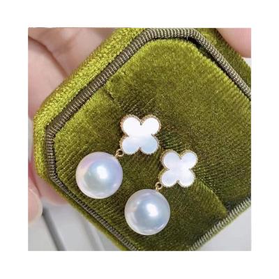 China FASHION NEW Temperament Small Four Leaf Clover Natural Freshwater Pearl Earrings S925 Silver for sale