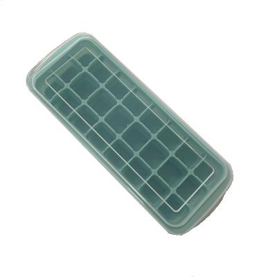 China Viable 24 Cavities Fit Shaped Home Use Ice Maker Homemade Ice Tray Mold With Lid Silicon Ice Cube Tray Mold for sale