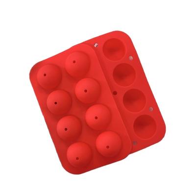 China Viable Bpa Free 8 Cavity Sphere Ice Ball Maker Silicone Ice Cube Tray 1.6 Inch Wine Ice Ball Maker Mold for sale