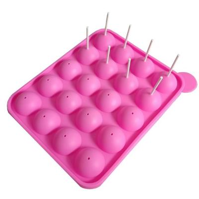 China Hot Sale Round Ball-Shape 20 Cavities Candy Chocolate Cake Lollipop Bpa Free Silicone Mold Viable for sale