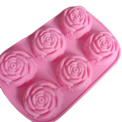 China Wholesale viable 6 cavity homeuse silicone soap mold rose shaped silicone mold for handmade soap for sale