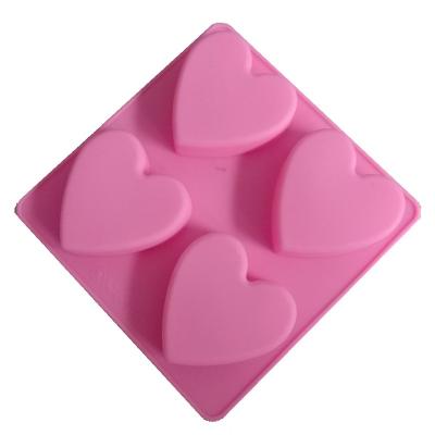 China DIY Silicone Cake Mold Viable Heart Shaped Trays Handmade Cake Mold Silicon for sale