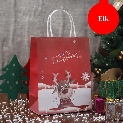 China Recyclable High Quality Christmas Gift Bags Custom Print New Year Present Package Recycle Cardboard Paper Bags With Handle for sale