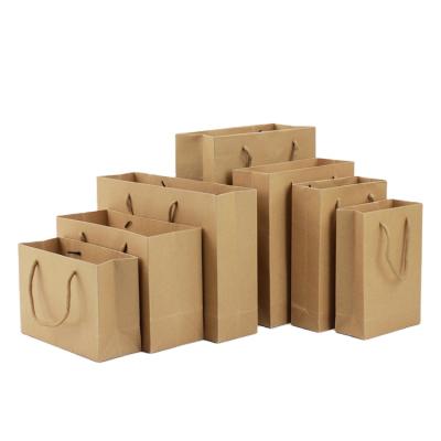 China Small MOQ Factory Wholesale Recyclable Biodegradable Kraft Paper Bag With Rope Handle for sale