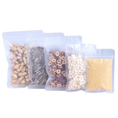 China Wholesale Recyclable Frosted Mylar Plastic Bag With Zipper Self Adhesive Material Transparent Food Grade Snacks Packaging Bags for sale