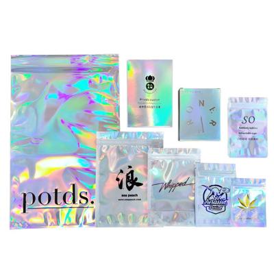 China Custom Printed Logo Design Transparent Zipper Bag Digital Moisture Proof Printing Accept Custom Food Packaging Hologram Bag Small Batches for sale