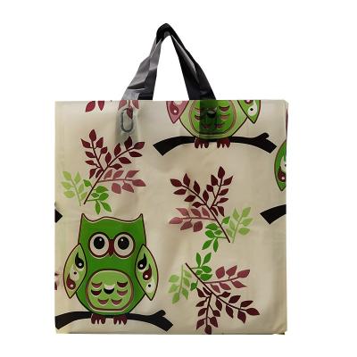 China Recyclable Kids Cloth Packaging Gift Handbag Plastic PE Material Shopping Bag Custom Logo for sale