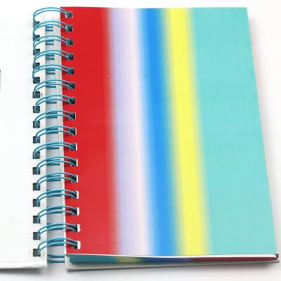 China Unique Diary A5 Spiral Notebook Journal Hardcover Book Rainbow Paper Color for sale