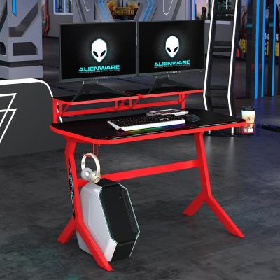 China Best Selling Multifunctional Gaming Table With LED Lights PC Laptop Gaming Desk for sale