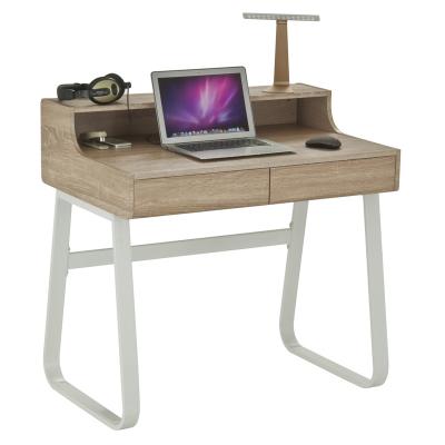 China Multifunctional PC Desk Home Office Table With Light Drawers Walnut for sale