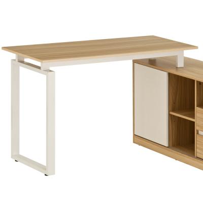 China Long Cooling L Shaped Computer Table Desk Design With Drawers And Cpu Cabinet for sale