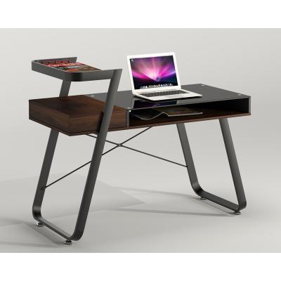 China Cooling MDF Multifunctional Glass Computer Desk With Shelf And Cabinet For Home Office Use for sale