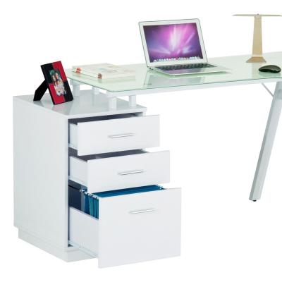 China Cooling Multifunction MDF And Glass Computer Desk With Drawers And A4 Cabinet for sale