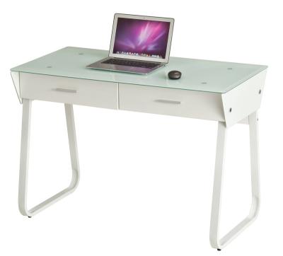 China Cooling Multifunction MDF And Glass Computer Desk With Drawers And Back Panel for sale