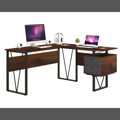 China Other Long L Shaped Computer Table Desk Design With Drawer for sale