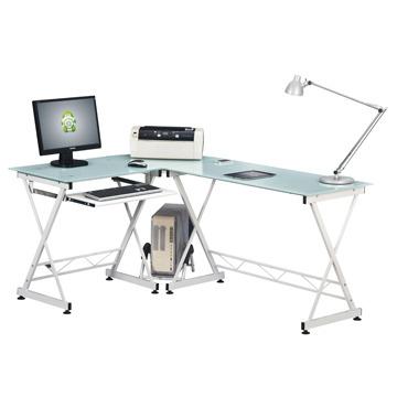 China Computer Desk Sale Glass Design Computer Desk Steel Table for sale