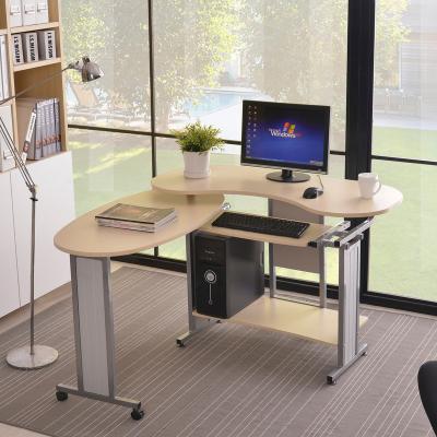 China Modern Station Rotatable Wooden L Shaped PC Computer Desk Corner Workstation Office Furniture Home Commercial Furniture for sale