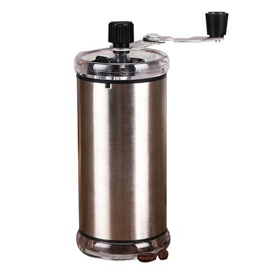 China Stocked Stainless Steel Manual Coffee Grinder Burr Coffee Bean Grinder Manual Handheld Coffee Grinder for Travel and Camping for sale