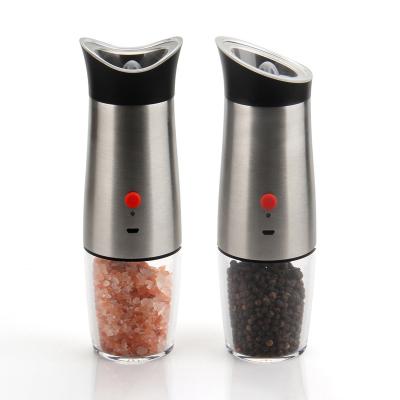 China New Viable Rechargeable USB Gravity Automatic Pepper Grinder Set Pepper Salt Shaker Electric Salt and Pepper Grinder Mill for sale