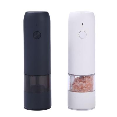 China Sustainable Automatic Peppercorn and Sea Salt Spice Grinder Set Electric One-Handed Rechargeable Pepper and Salt Grinder Set with LED Light for sale