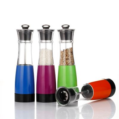 China Stored Electric Grinder Salt and Pepper Spice Coarseness Set Battery Operated Adjustable Grinder Large Gravity for sale