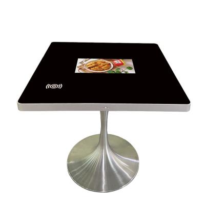 China QR code/NFC/Wireless charging/printer LOGO New design 15.6 inch self service single touch screen tables for sale