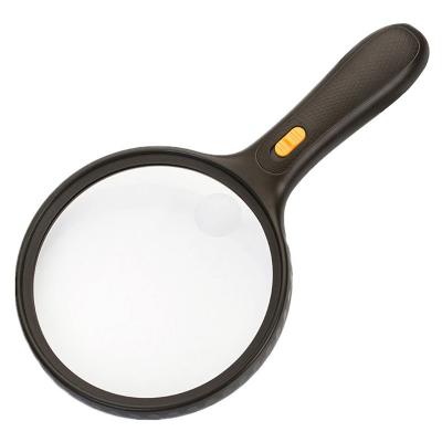 China Handheld Magnifier Extra Large 5.5 Inch Lens Lighted Magnifying Glass, Shatterproof 2X/5X Magnifying Glass with Powerful LED for Seniors for sale