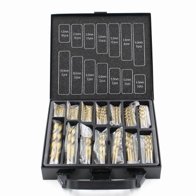 China Cast 99pc Set Metric HSS Drill Bit For Stainless Steel HSS-CO 135 Degree 1.5-10mm Twist Drill Bit For Metal Drilling Metal Box for sale