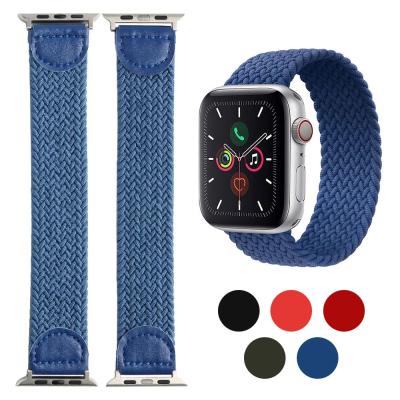 China Factory Replacement Elastic Nylon Braided Strap Watch Band Nylon Braided Strap For Apple Watch Series Models All 6 5 4 3 2 1 For Iwatch 38 40 42 44 mm for sale