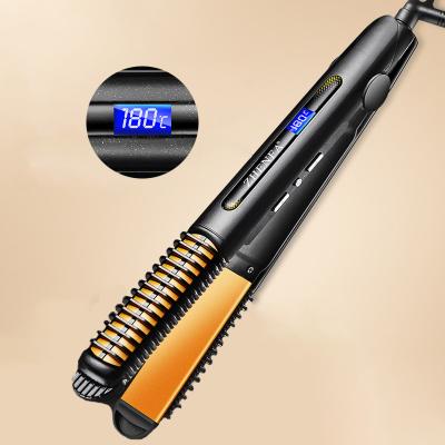 China Outdoor Temperature Display LCD Negative Ion Flat Iron Hair Curler Hair Straightener for sale